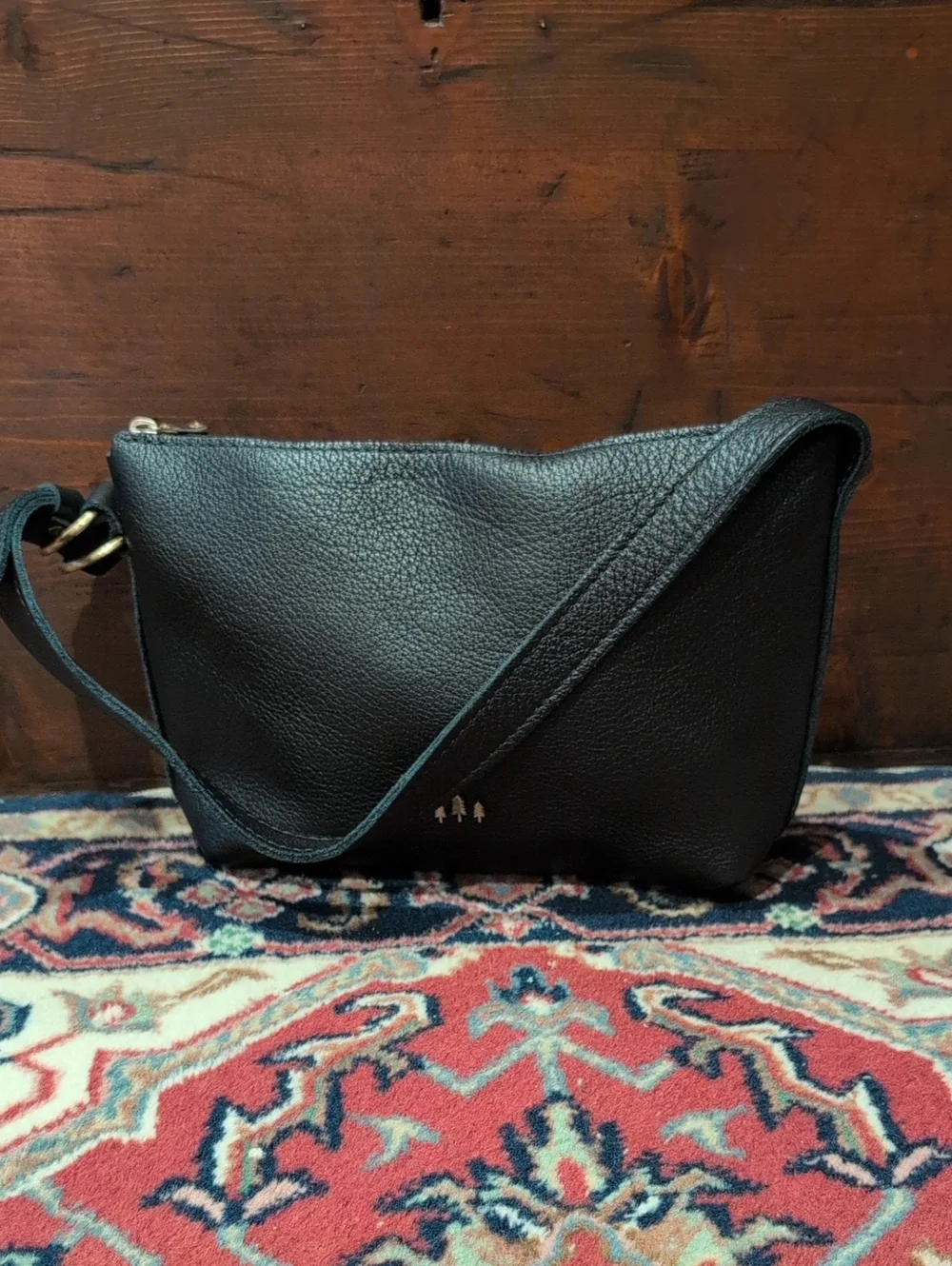 Small Slouchy Bag By Portland Leather Goods In Pebbled Black Leather - Picture 2 of 14